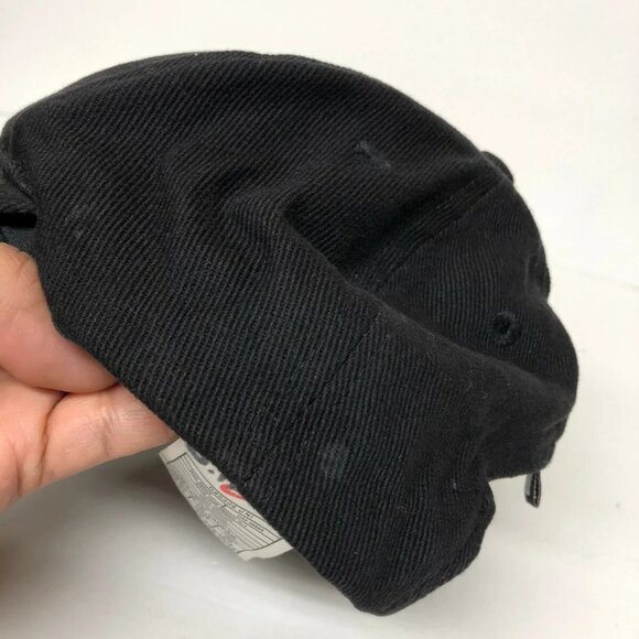 Vintage 90s Nike Kids Hat Cap Snapback Black Embroidered Swoosh One Size - Picture 9 of 9